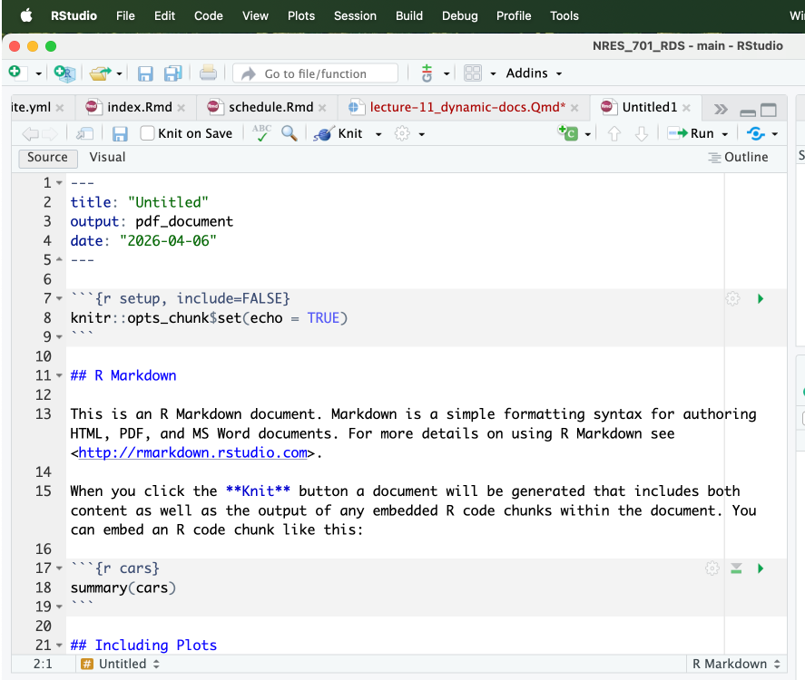 Dynamic Documents in R